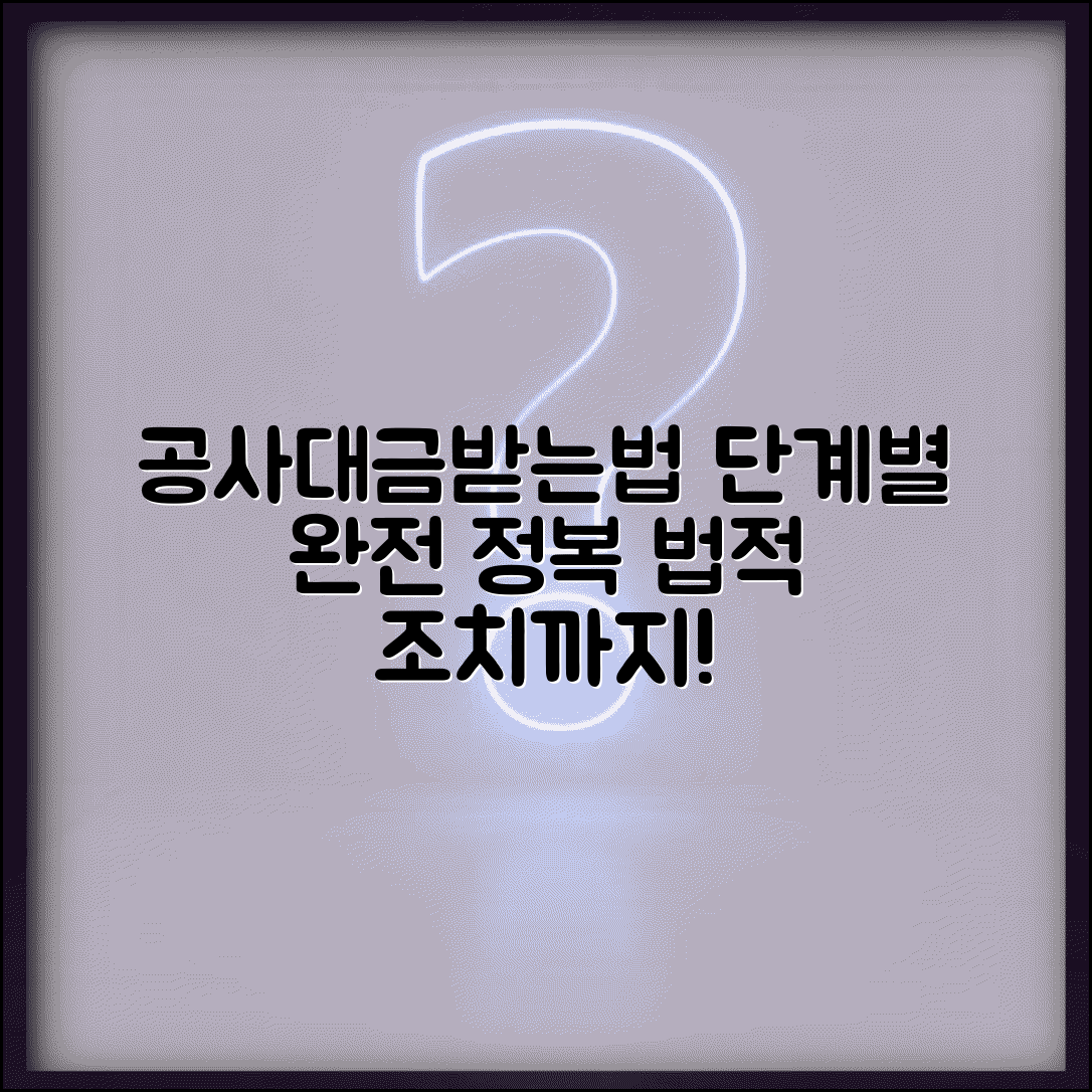 공사대금받는방법 단계별 접근 | 원만한 해결부터 법적 조치까지