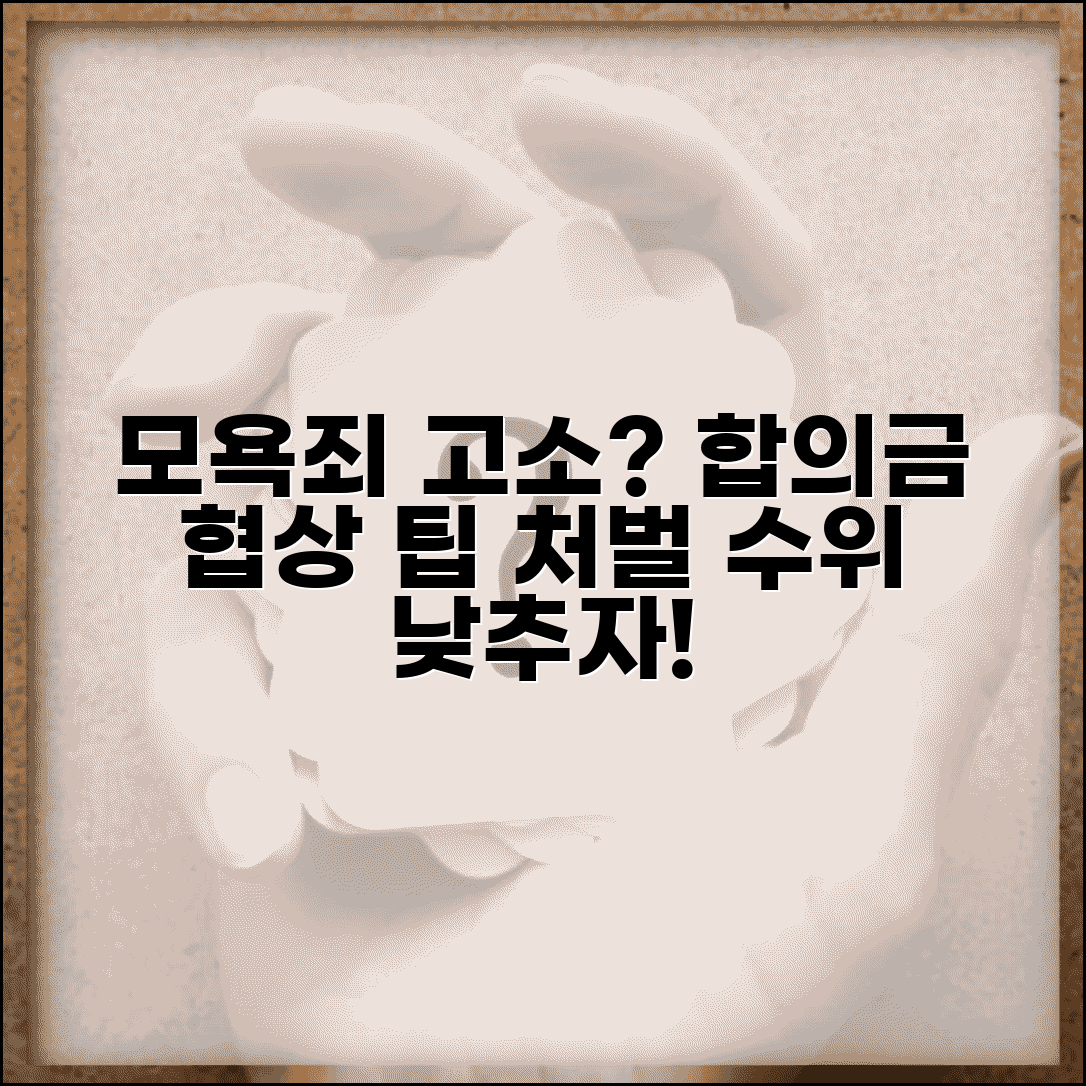모욕죄 고소당했을때 합의 팁 | 합의금 협상 및 처벌 수위 낮추기