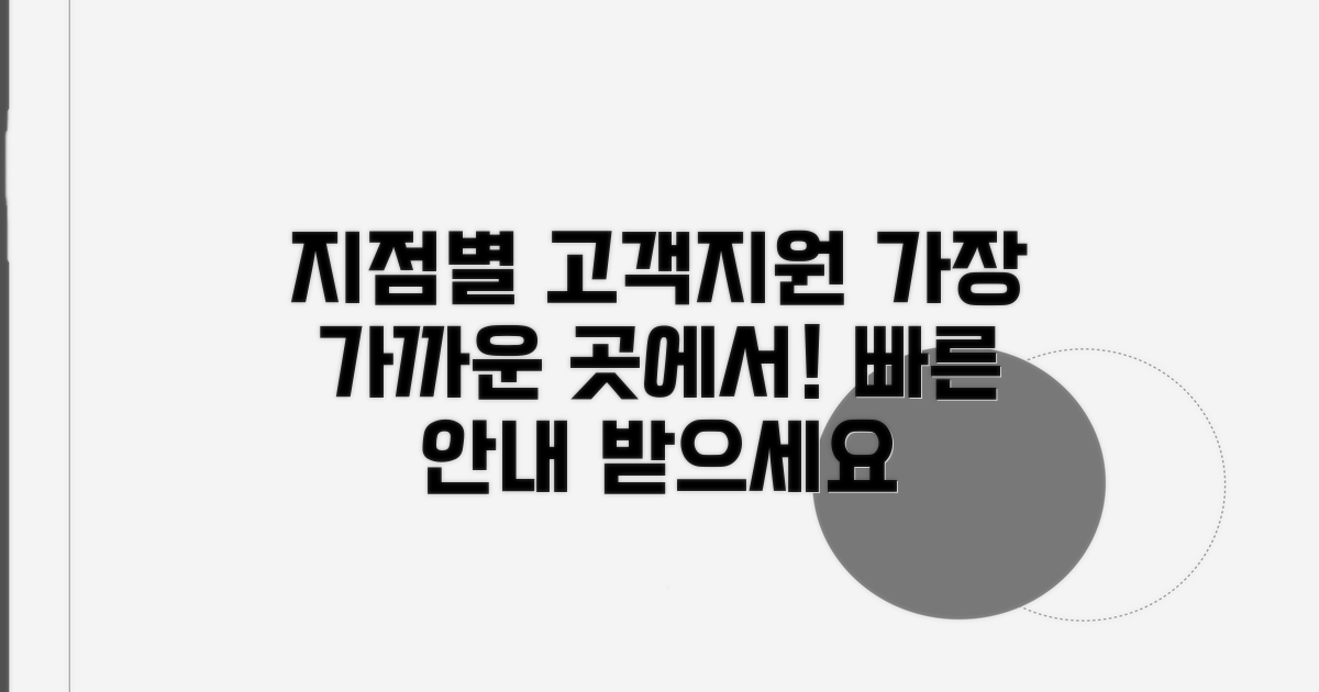 각 지점별 고객지원 안내