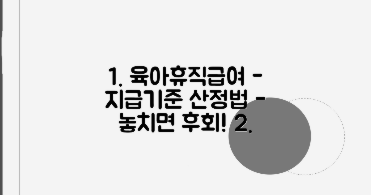 육아휴직급여 지급 기준 및 산정