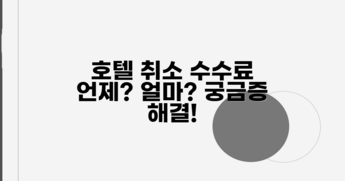 호텔 취소 수수료, 언제 얼마 나올까
