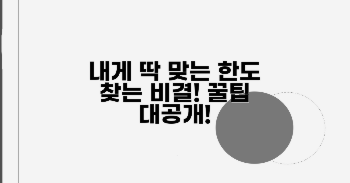 나에게 맞는 한도 찾는 방법