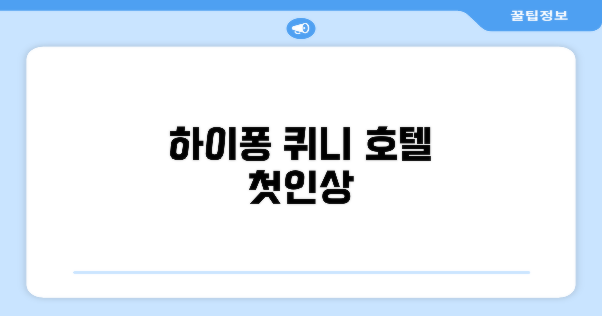 퀴니 호텔, 하이퐁에서의 첫인상