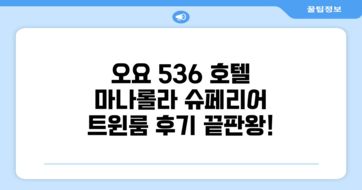 오요 536 마나롤라 호텔 슈페리어 트윈룸 숙박 후기
