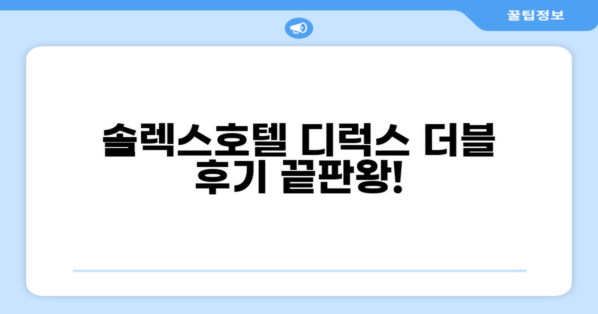 솔렉스 호텔 디럭스 더블베드 객실 후기