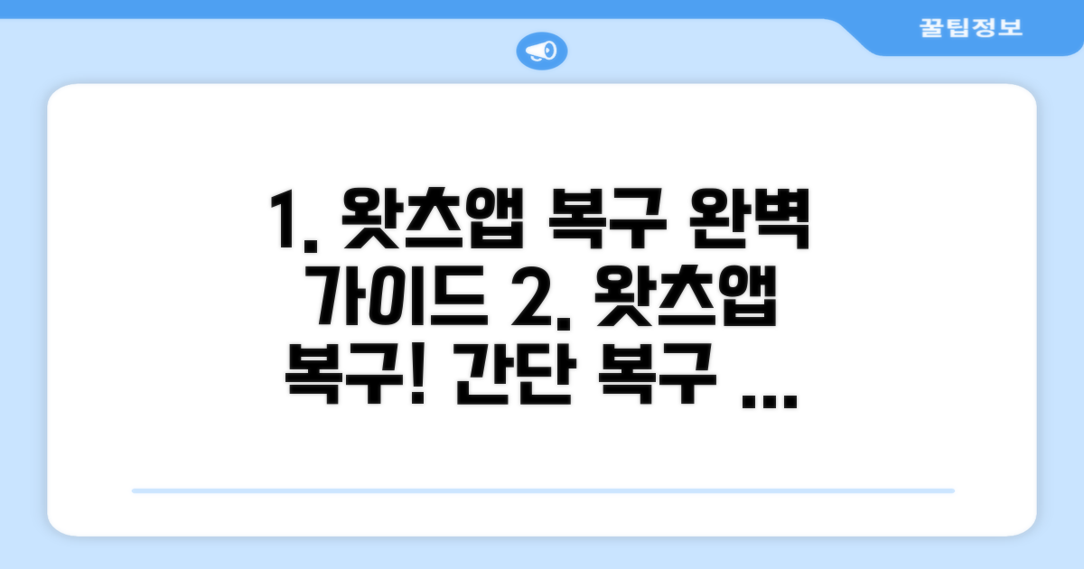 왓츠앱 계정 복구, 단계별 완벽 가이드