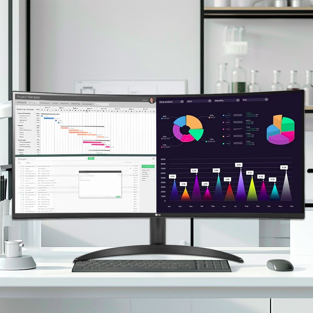 LG전자 WQHD 울트라 와이드 모니터, 86.4cm, 34WR50QK쿠폰할인 상세 이미지 1