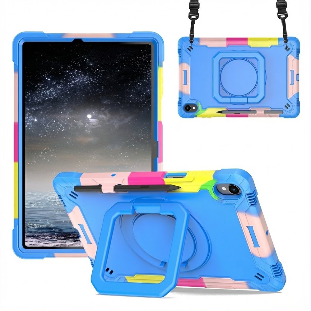갤럭시탭 S11 케이스 범퍼 회전 스퀘어 스트랩 아머 레인보우블루, 탭 S11 상세 이미지 1