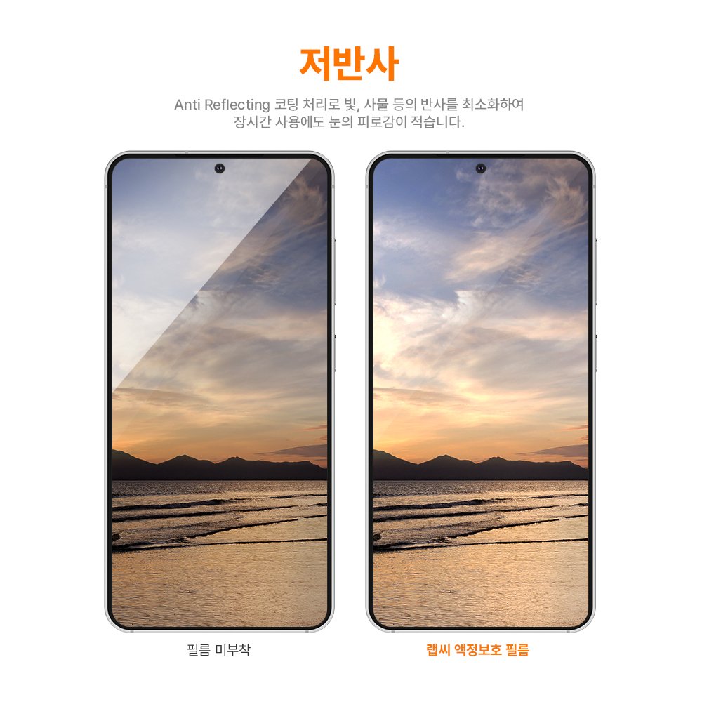 랩씨 사생활보호 풀커버 강화유리 지문방지 저반사 프라이버시 액정보호필름 갤럭시 S26 플러스, 2매입 상세 이미지 2