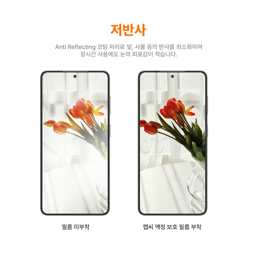 랩씨 리얼 AR 필름 사생활 보호 저반사 초고화질 액정보호필름 갤럭시 S26 플러스, 2매입 상세 이미지 1