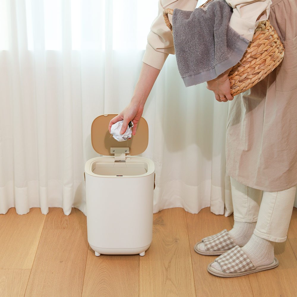 케어프린 핸즈프리 자동 센서 스마트 휴지통 16L, 1개 상세 이미지 1