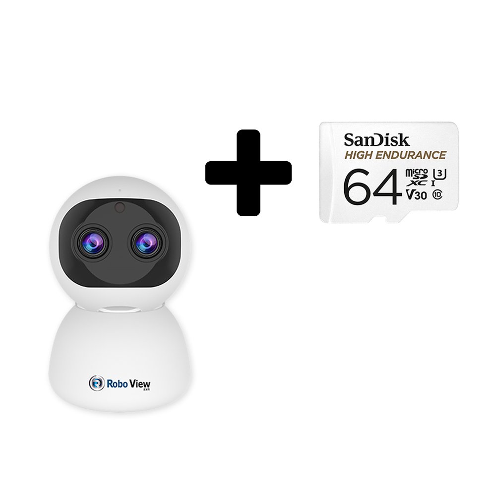 글로벌아이넷 로보뷰4 홈 IP 카메라 CCTV 듀얼렌즈 300만화소 홈캠 64GB 상세 이미지 1