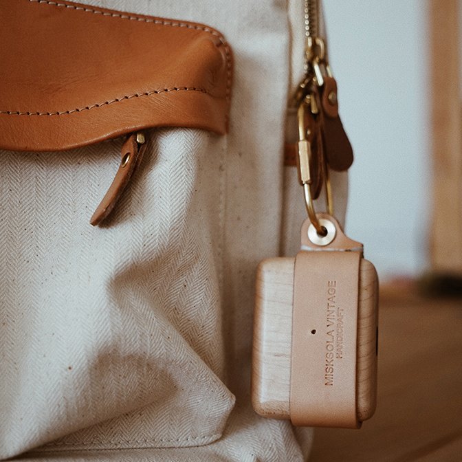 애플 AirPods 1 2 3 에어팟 프로 1 2 세대 빈티지 감성 나무 원목 가죽 케이스 상세 이미지 2