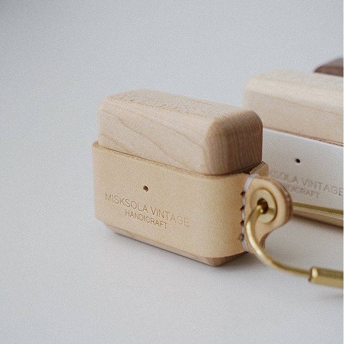 애플 AirPods 1 2 3 에어팟 프로 1 2 세대 빈티지 감성 나무 원목 가죽 케이스 상세 이미지 2