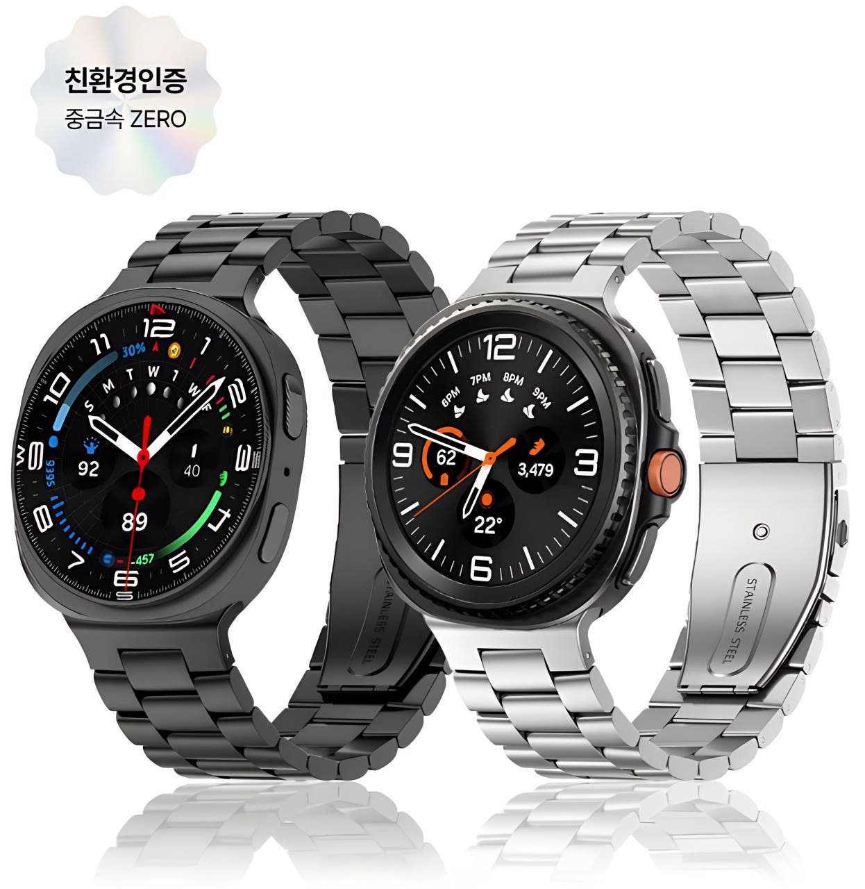 갤럭시워치8 클래식 메탈 스트랩 시계줄 교체 원클릭 밴드 40mm 44mm 46mm 호환 상세 이미지 2