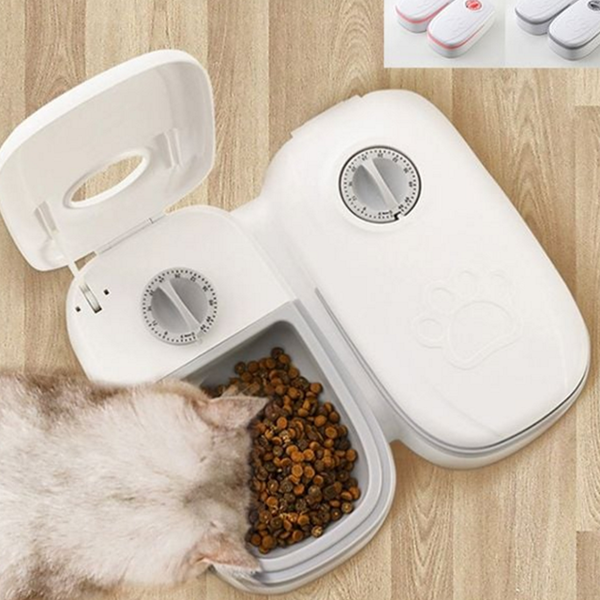 강아지 반려동물 자동 급식기 고양이 반려동물 타이머 급식기 2구 사료 상세 이미지 2